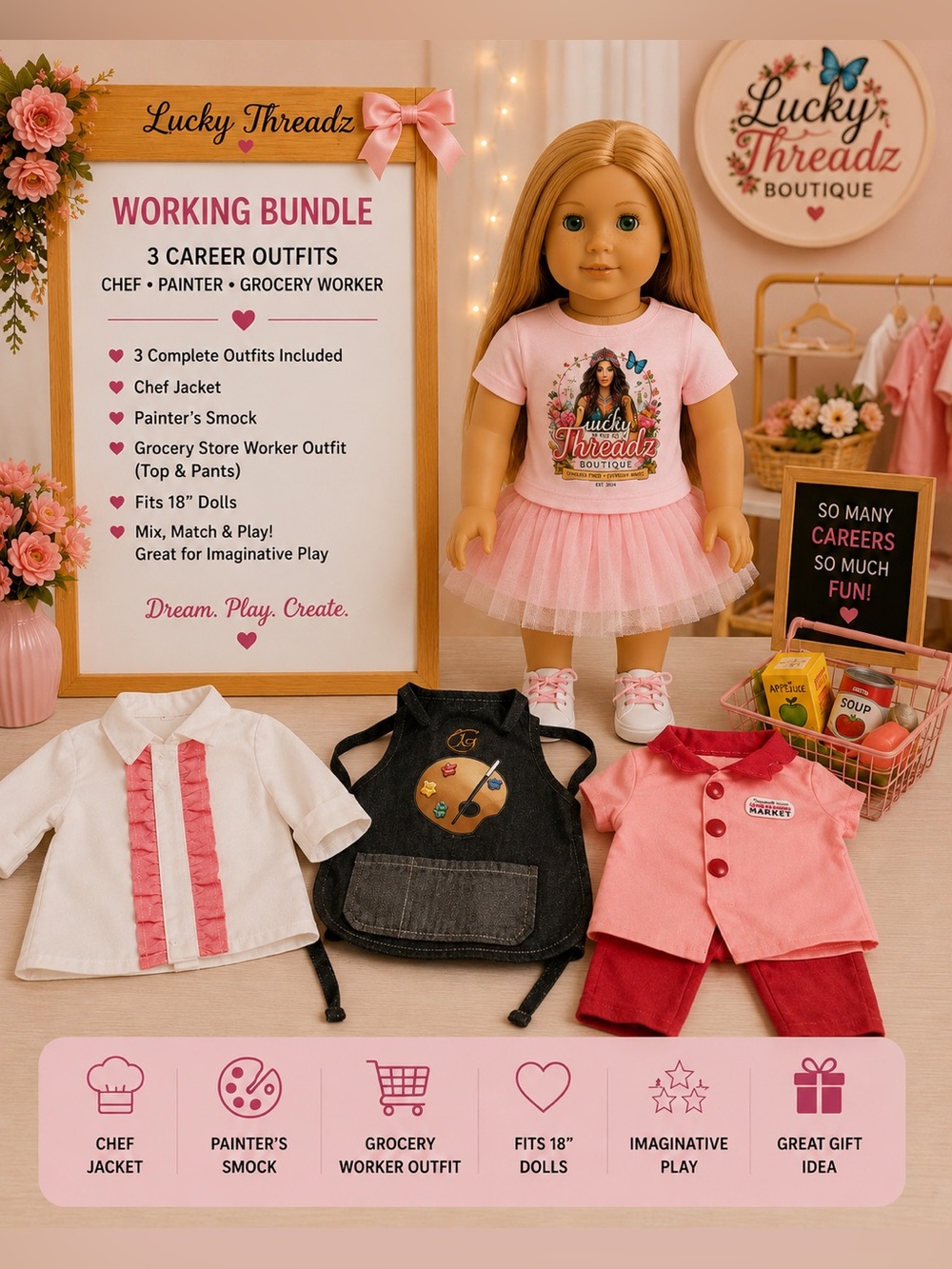 American Girl Doll Outfit Set - Career Costumes